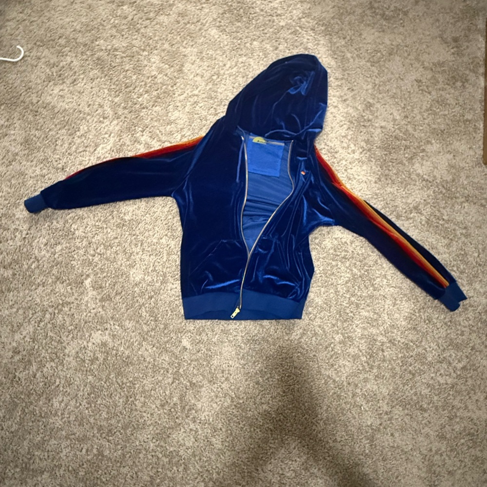Women’s Aviator Nation Velvet Zip Up Jacket - Royal Blue